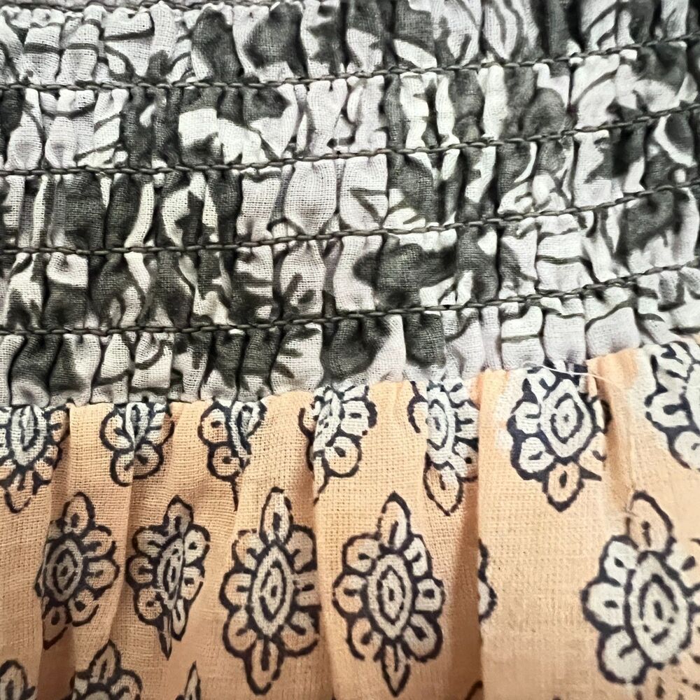 Cleobella Dress XS Organic Cotton Sundress Shoulder Tie Peach - Picture 3 of 10